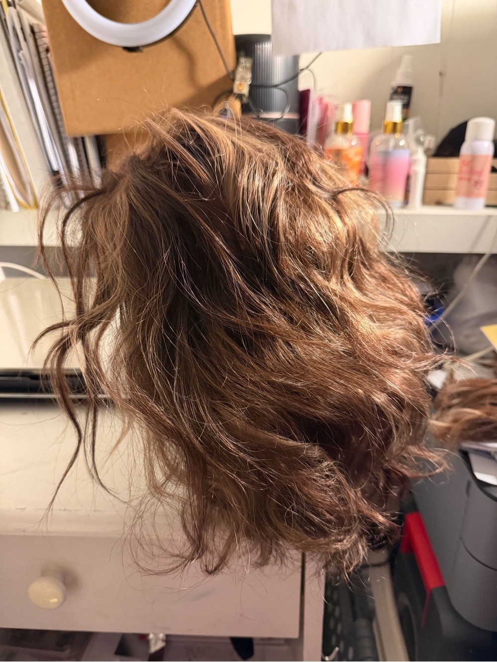Women's Short Wavy Synthetic Wig - Chestnut Brown - Picture 3 of 6